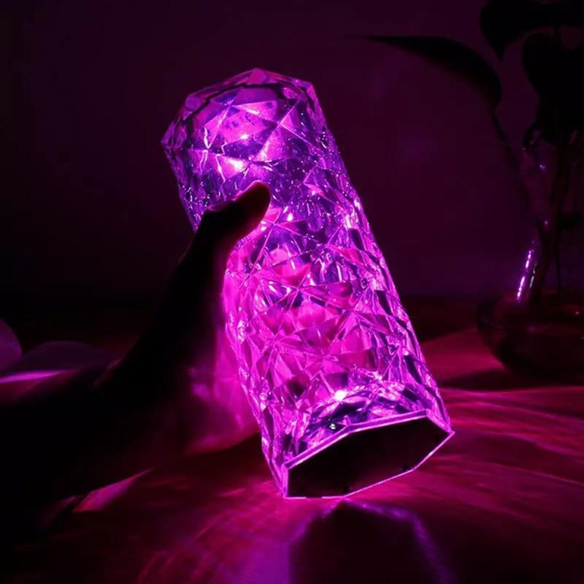 luxurious crystal rose table touch lamp