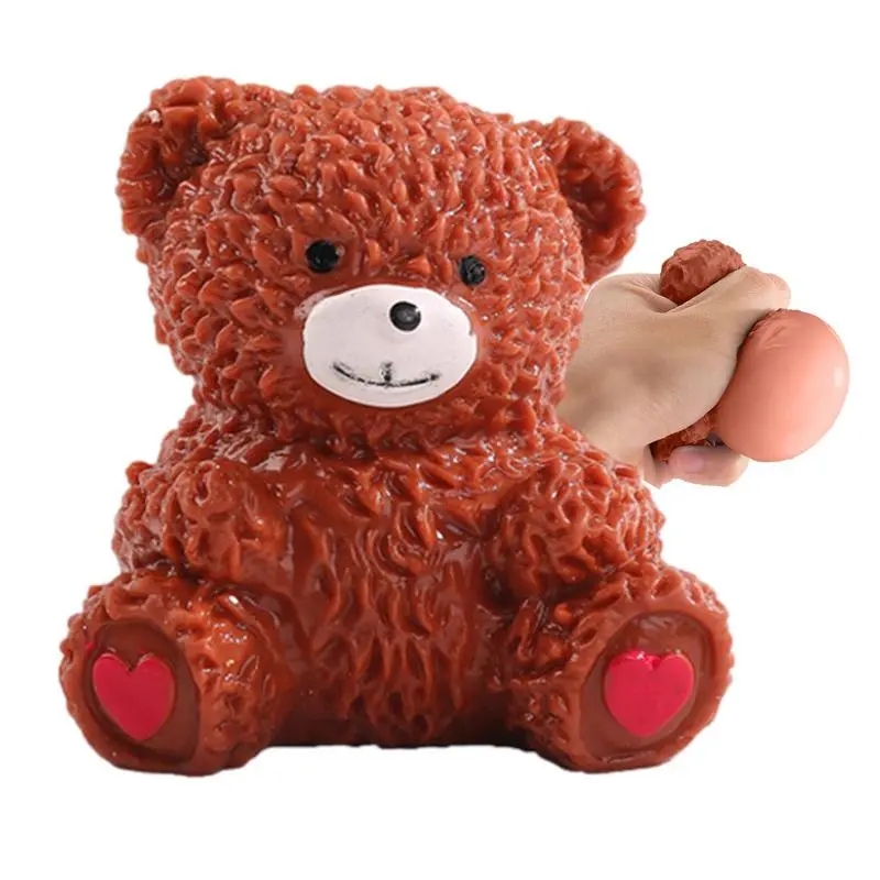 01 Pc Soft Bear Squeeze Toy – Cute TPR Cartoon Bear Stress Relief Fidget Toy for Kids, Adults, Girls & Boys – Decorative Sensory Toy for Home, School & Office