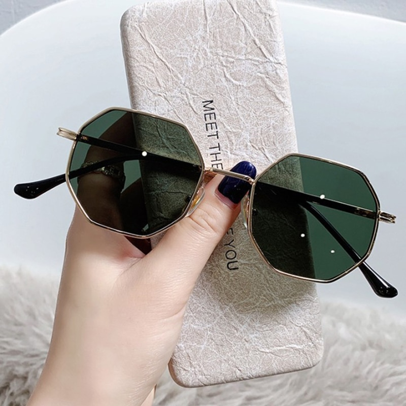 Sijhttoo 2023 New Metal Sunglasses Women's Vintage Glasses Polygon Sun Glasses For Men