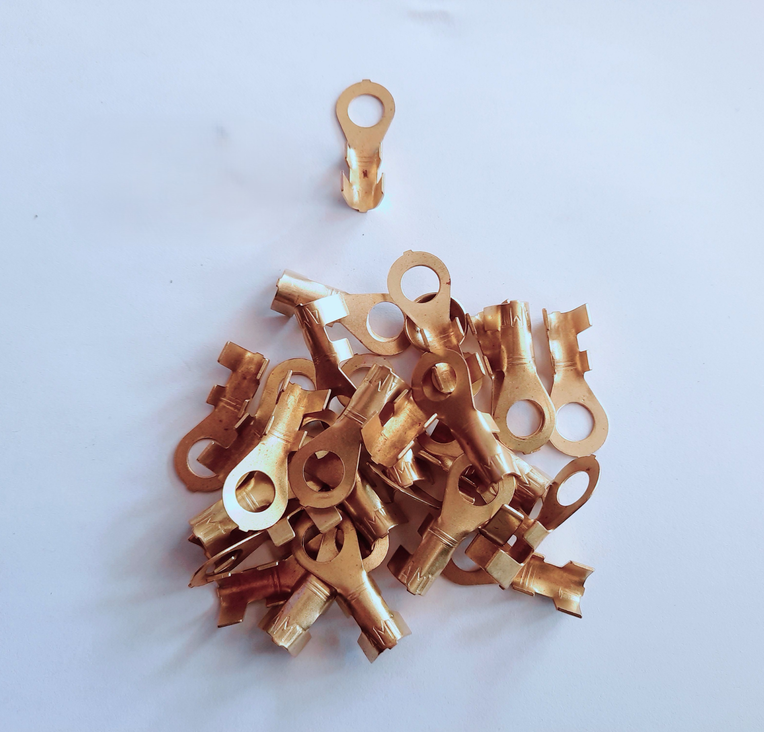 5/10/20 Pcs High-Quality 5mm Whole Thimble & Cable Lugs – Heavy-Duty Metel Copper Cooted Electrical Wire Connectors for Automotive, Industrial, and Home Wiring | Corrosion-Resistant Crimp Type Ring Terminals | Durable Eyelet Lugs for Secure Connections
