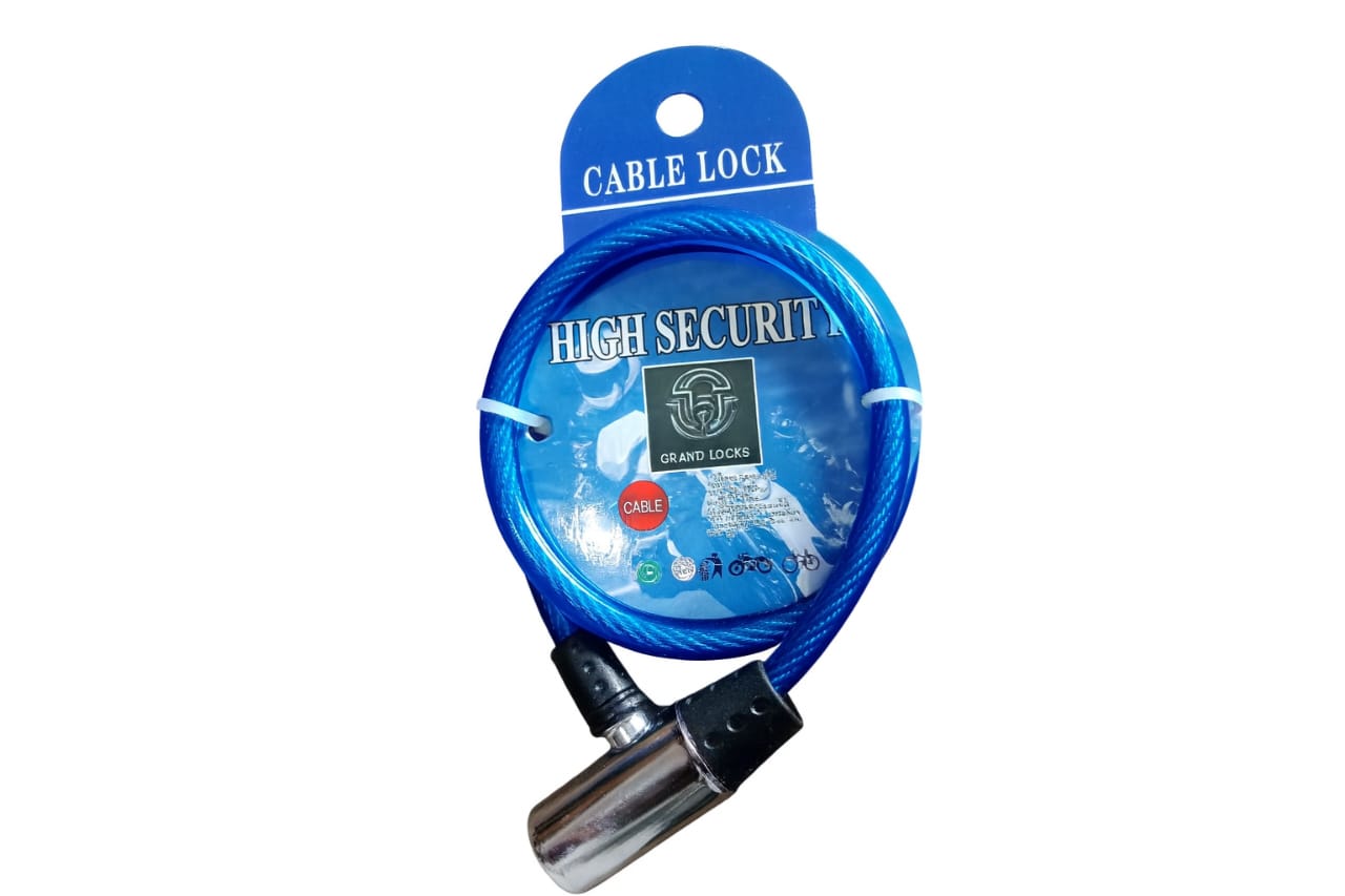 Grand Locks Wire Lock  for Safety wirelock Steel Wire inside For Motorcycle, Bike, Kitchen, Garage (Size Diameter 8mm Lenth 25 Inch)