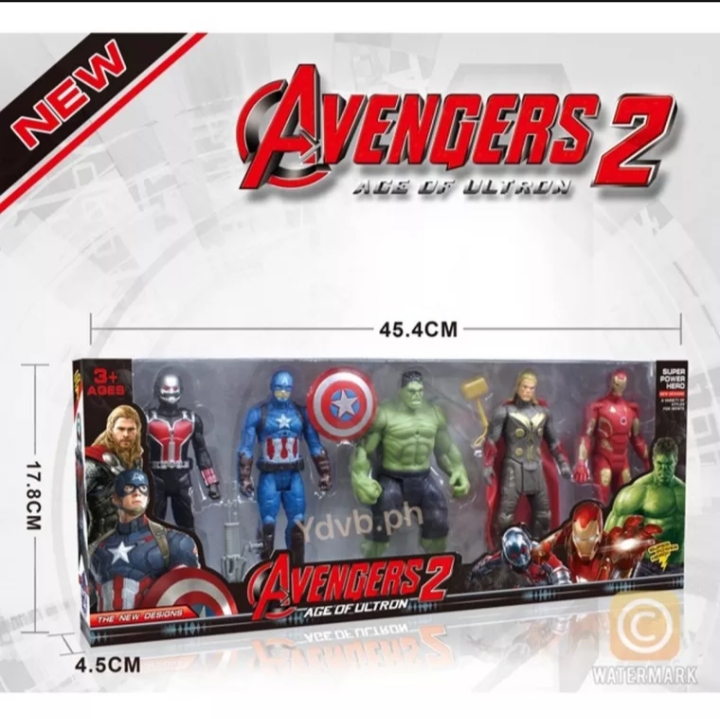 Kids' Avengers Superheroes Pack 5 Action Figures with Accessories Included