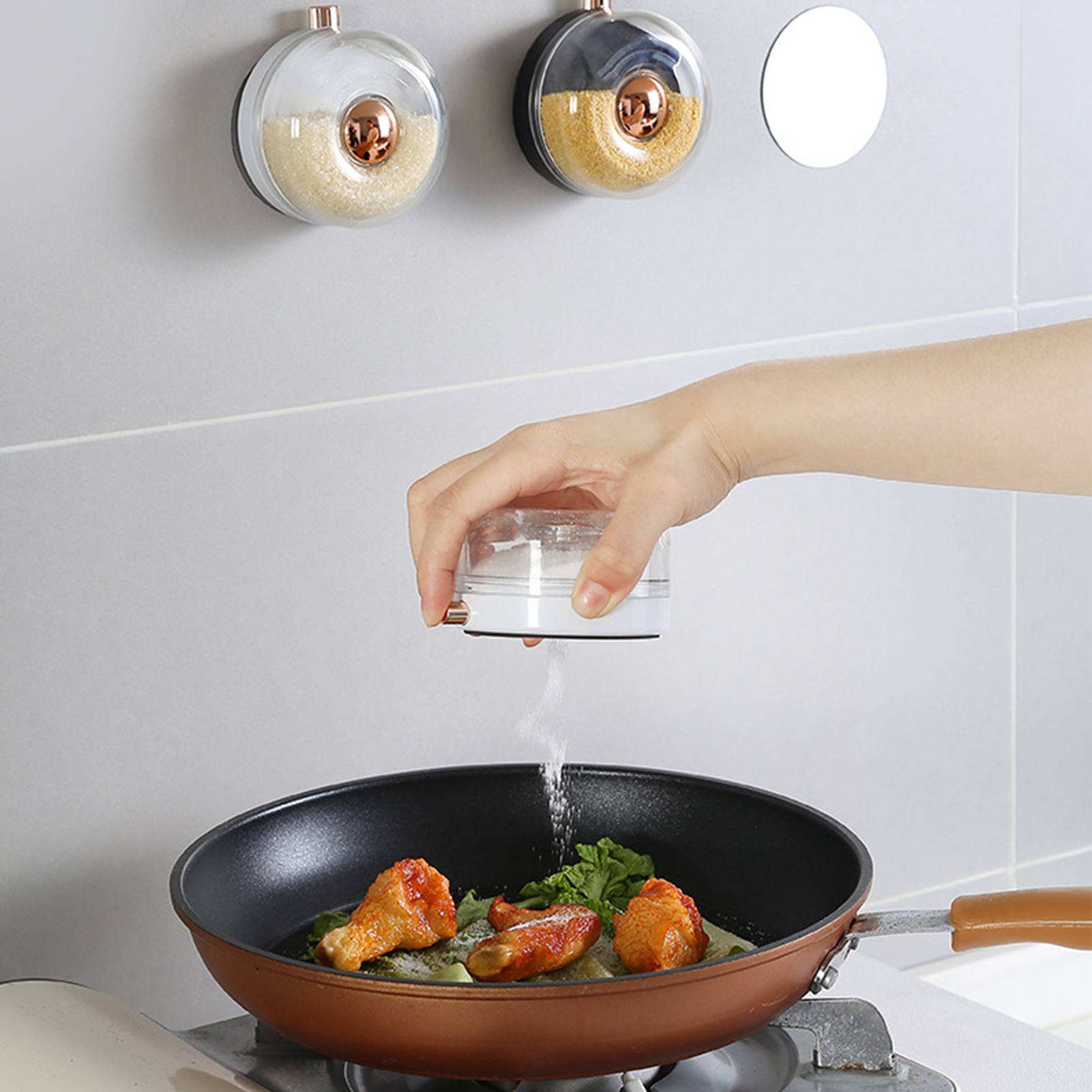 Seasoning Container With Lid Magnetic Sticker Seasoning Container