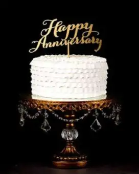 Happy Anniversary Black Wedding Anniversary Cake Topper Buy