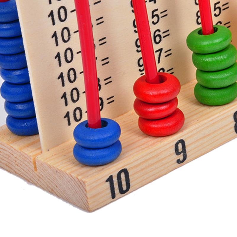 Wooden Abacus Counting Frame – Classic Math Learning Toy for Kids, Children & Toddlers – Educational Calculation Shelf with Colorful Beads – Montessori Counting Tool (10 Rows)