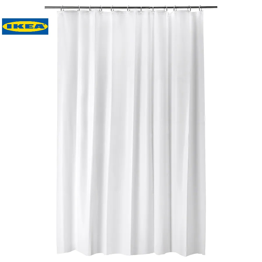 IKEA - BJÄRSEN Shower curtain, white 180 x 200 cm - Waterproof Curtain, White Water Repellent, Odorless Eco Friendly