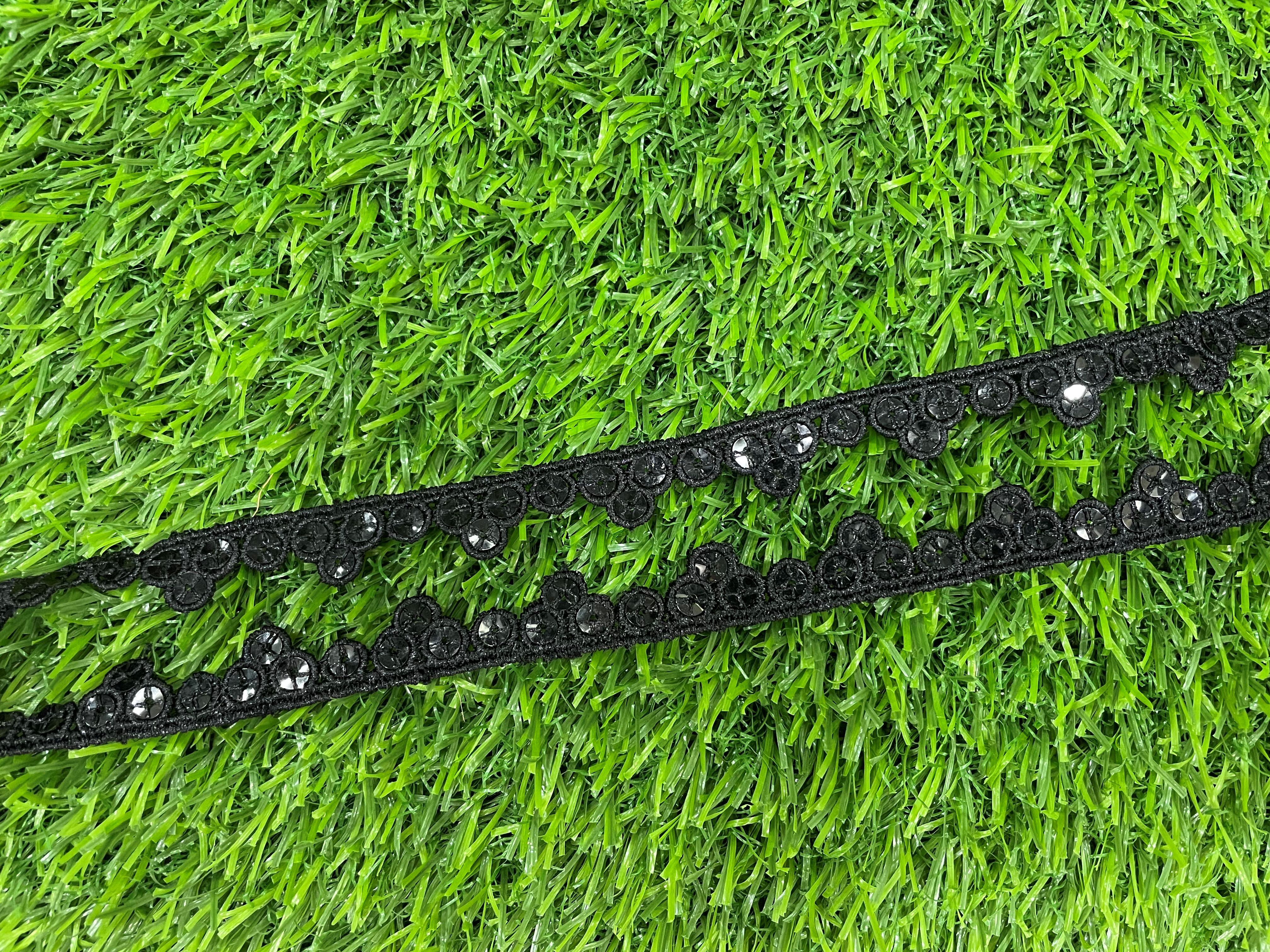 black fancy laces\ sequence black lace for clothes) fancy laces for dupatta