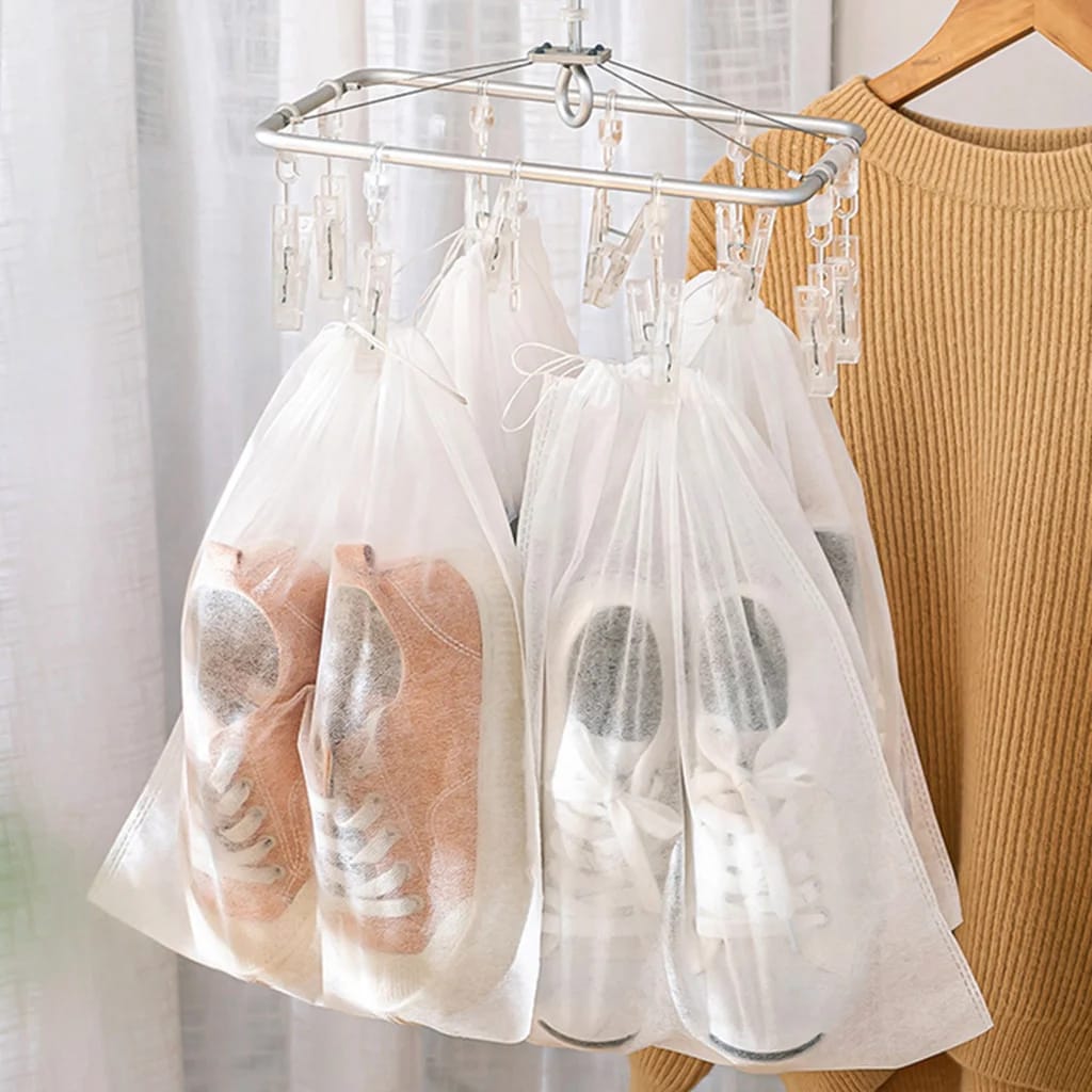 Travel Shoes Storage bag with clear window non-woven with PVC Bag