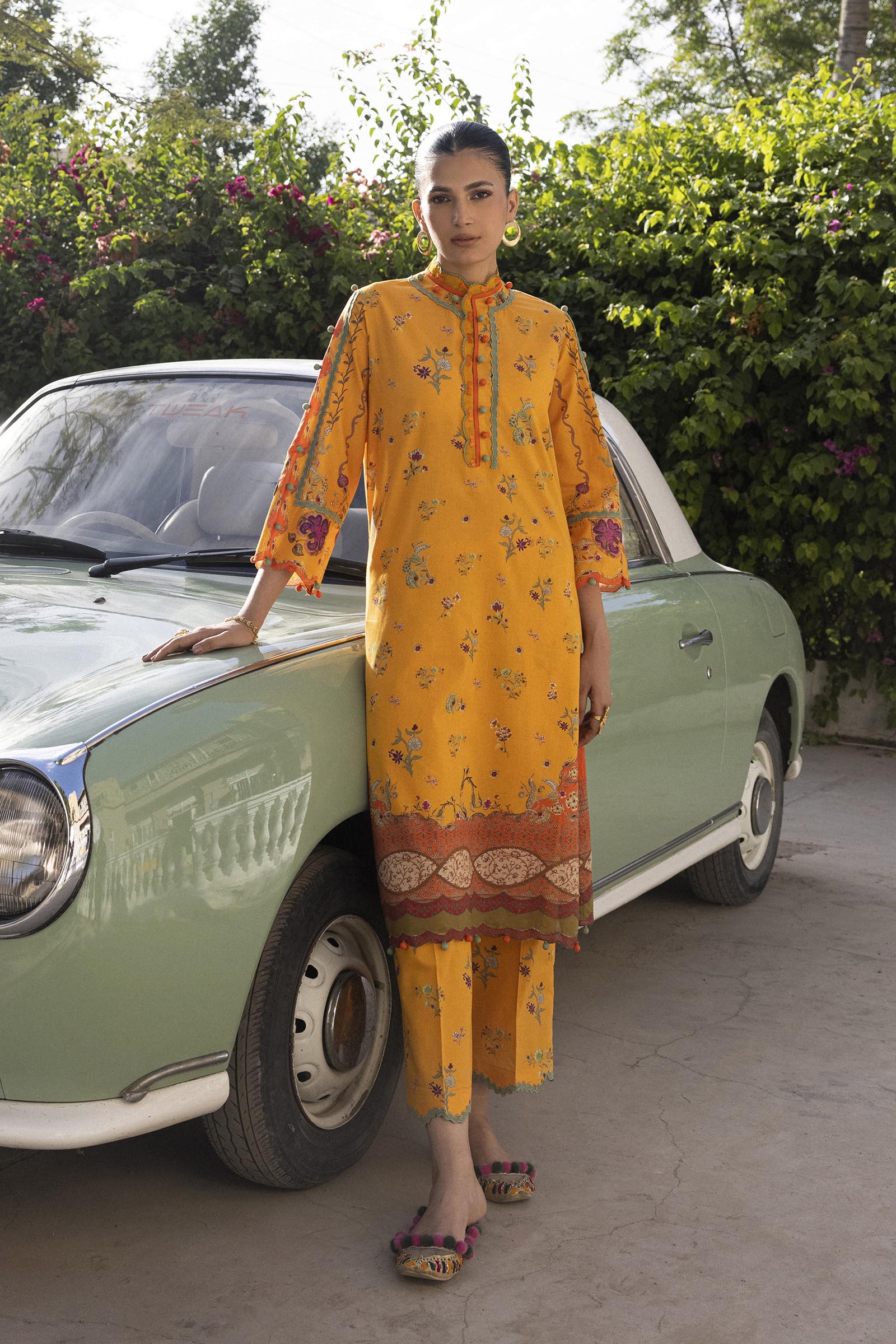 Sana Safinaz-Unstitched 2 Piece Lawn Suit-H263-002B-2AC-Mahay Summer Vol 3-Dress For girls