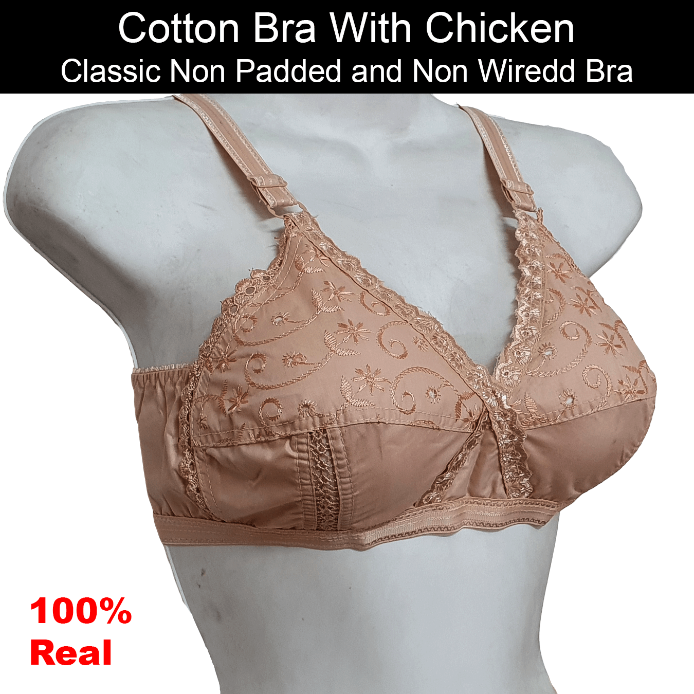 Soft Cotton Hosiry Fabric Half Net Imported Style Bra for Women