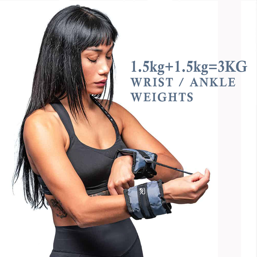 HR TRADERS ANKLE WEIGHTS 1.5 KG x 1.5 KG = 3 KG, Pair Weight Bearing Ankle wrist Strap Leg Strength Resistance Bands for Speed Training Running Exercise Workout Fitness Band