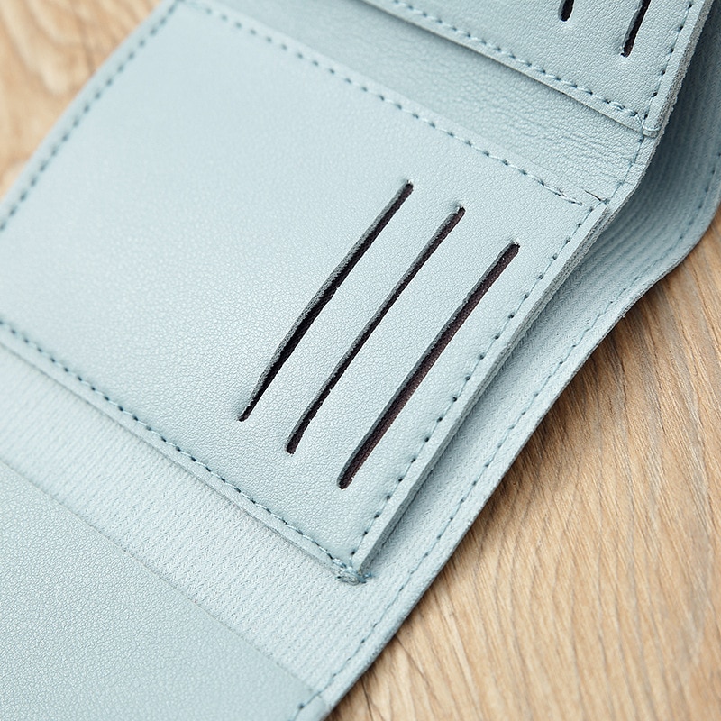 Fancy Small Hand Clutch for Girls, Compact PU Fabric with 7 Card Slots, Button Closure, Trendy Design