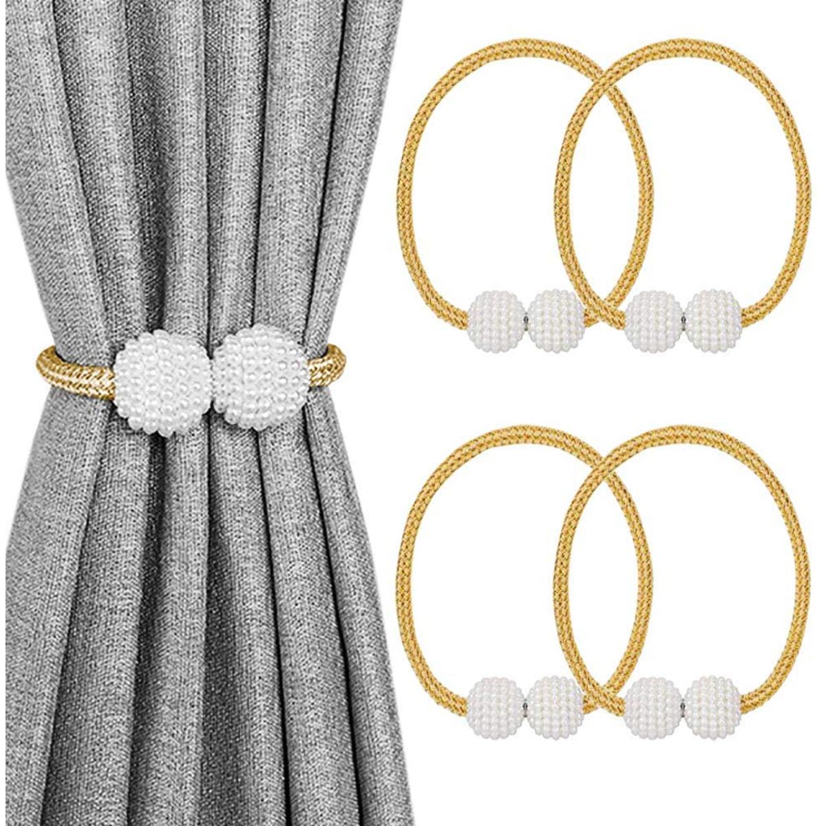 Magnetic Curtain Tiebacks Set of 2 Elegant Holdback Clips