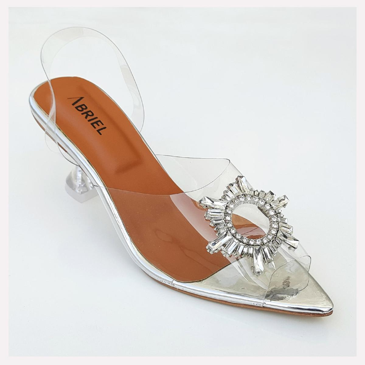 CINDERELLA - Women's Crystal Silver Transparent Heels