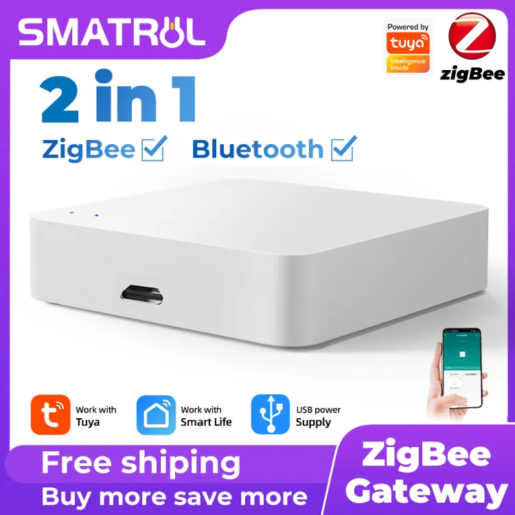 Tuya ZigBee 3.0 Smart Gateway Hub Smart Life Home Bridge Wireless Bluetooth  Multi Mode Gateway Mesh Work with Alexa Google Home Color: Bluetooth Hub