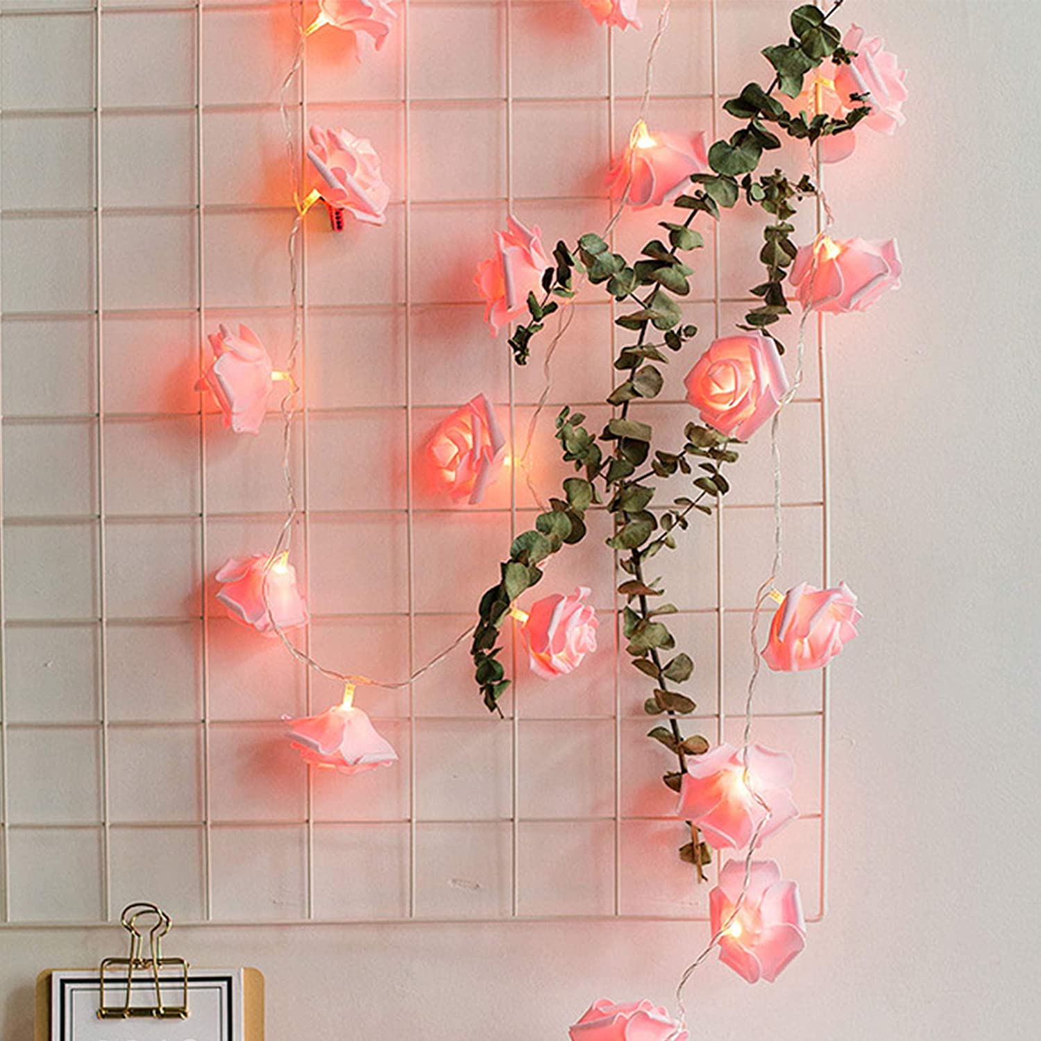 Led Rose Flower String Lights Battery Operated For Christmas Wedding Home Party Birthday