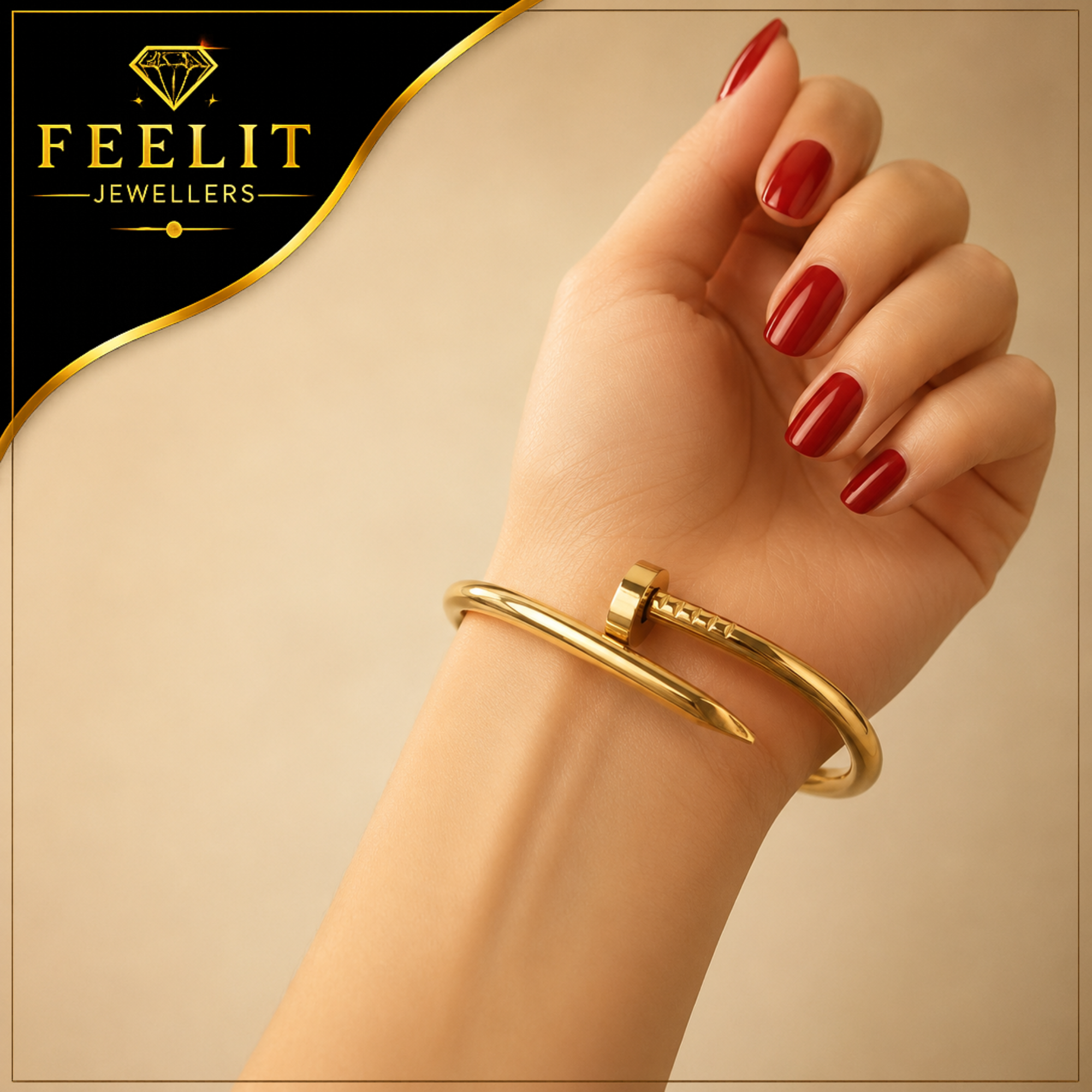 Stainless Steel Nail Shaped Handcuff For Girls | Viral And Trending Handcuff Bracelet For Women