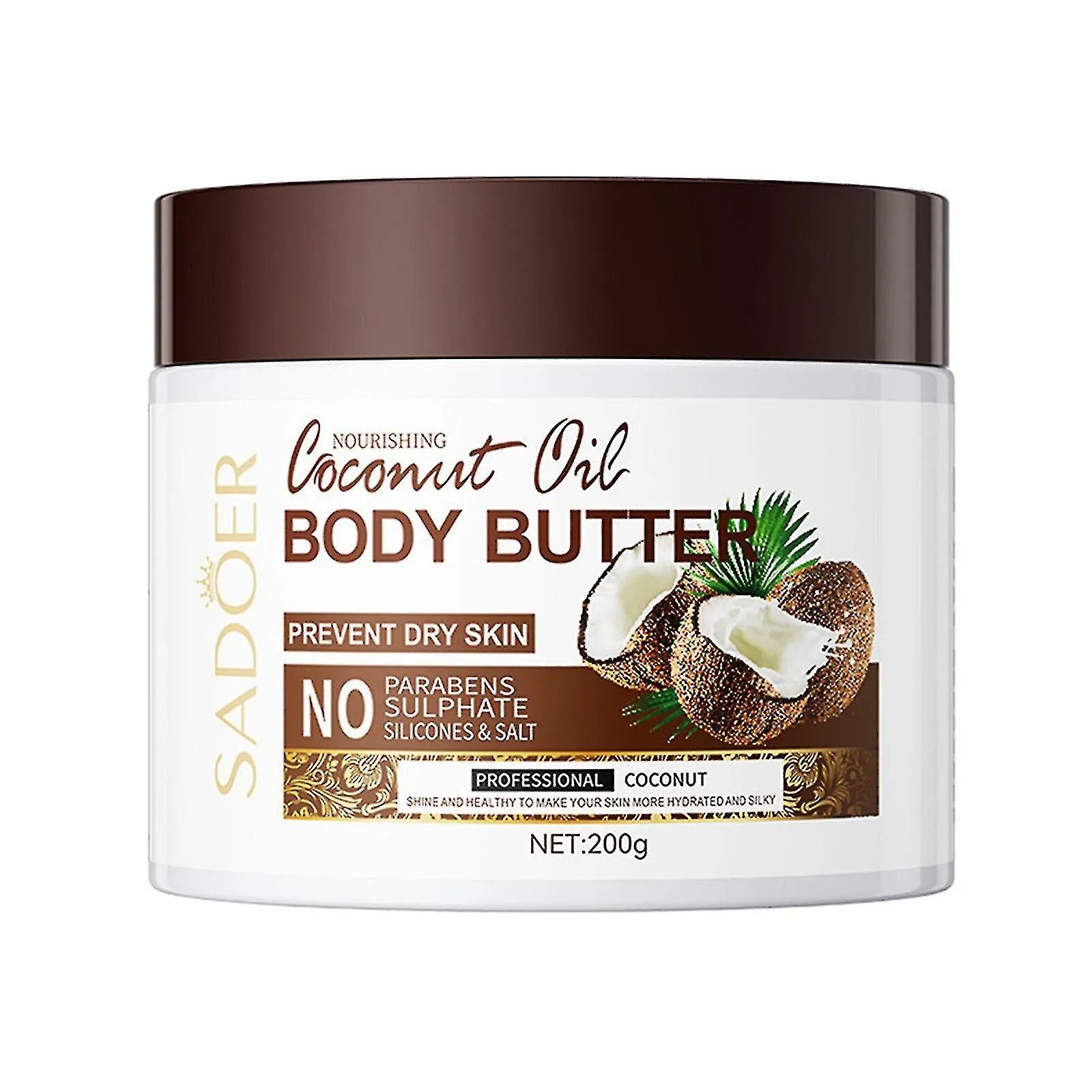 SADOER Coconut Moisturizing Body Butter Skin Moisturizer Smooth Rough Deep Hydration Cream 200g SD35530
