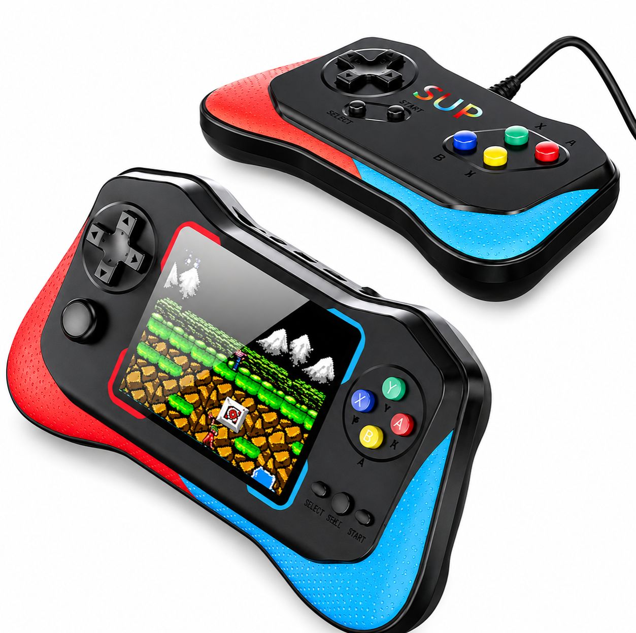Video Game S10 Q12 Gaming Console Sup 500 in 1 Handheld Video Games for Kids Console - 520 Game Box Plus Classic Video Games for Tv Gaming - Combat Fun