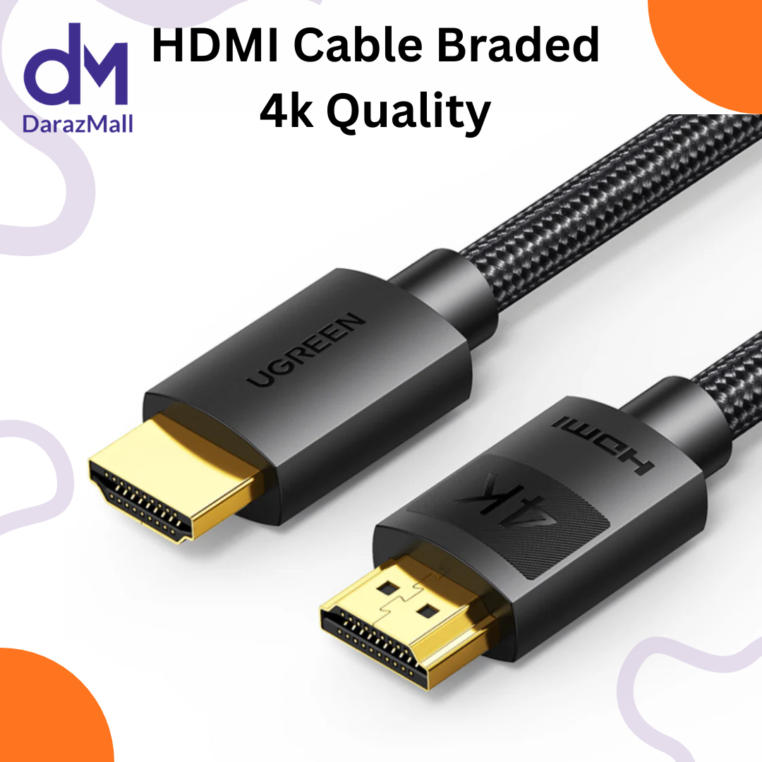 Premium Braided 4K HDMI Cable High Refresh Rate 60Hz 120Hz Ultra HD HDMI for Gaming & Smart TV Gold Plated HDMI Cord for TV, PS5, Xbox, Laptop