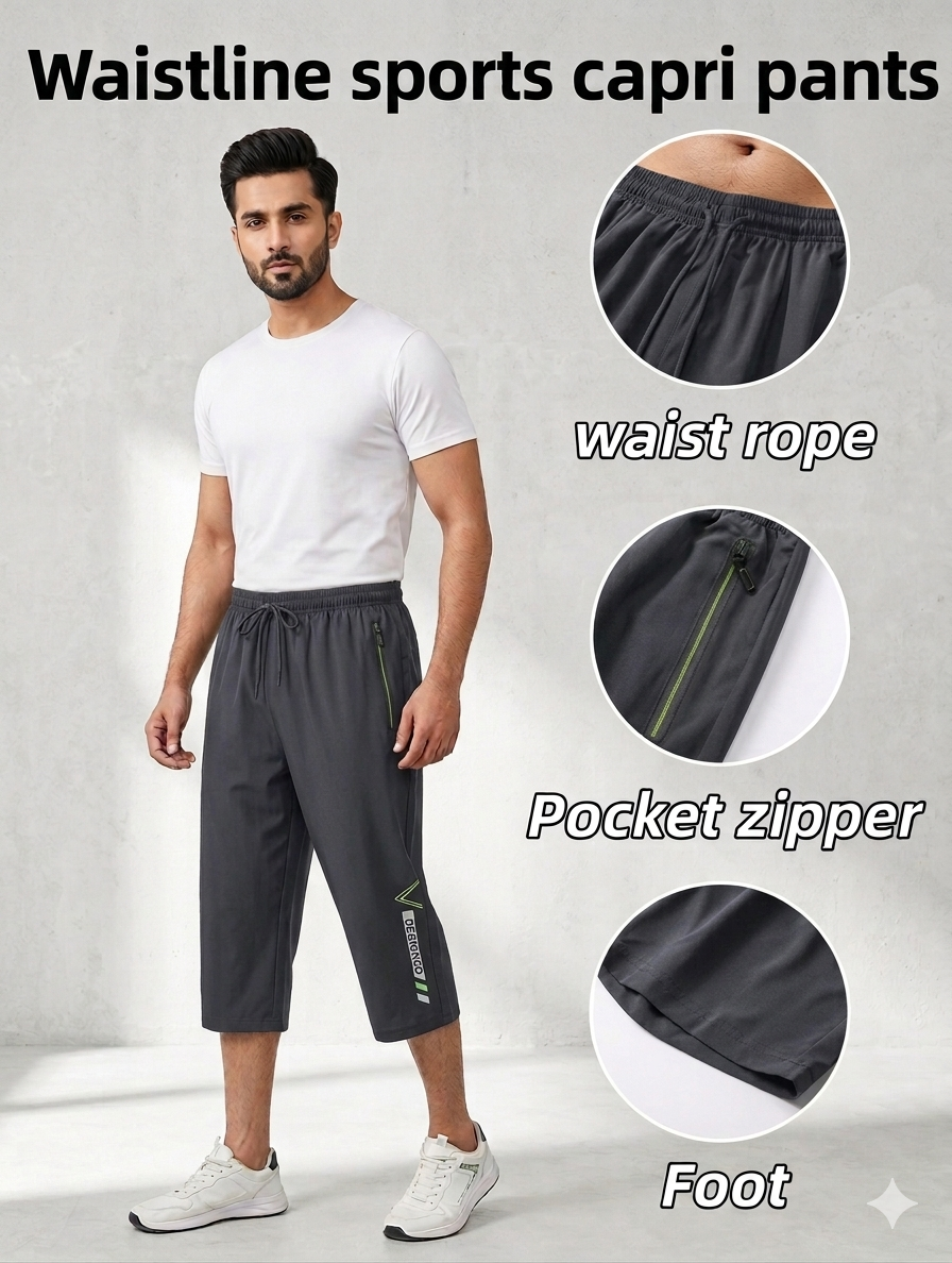 WaistLine Sports Capri 3/4 Shorts for Men New Style 2026
