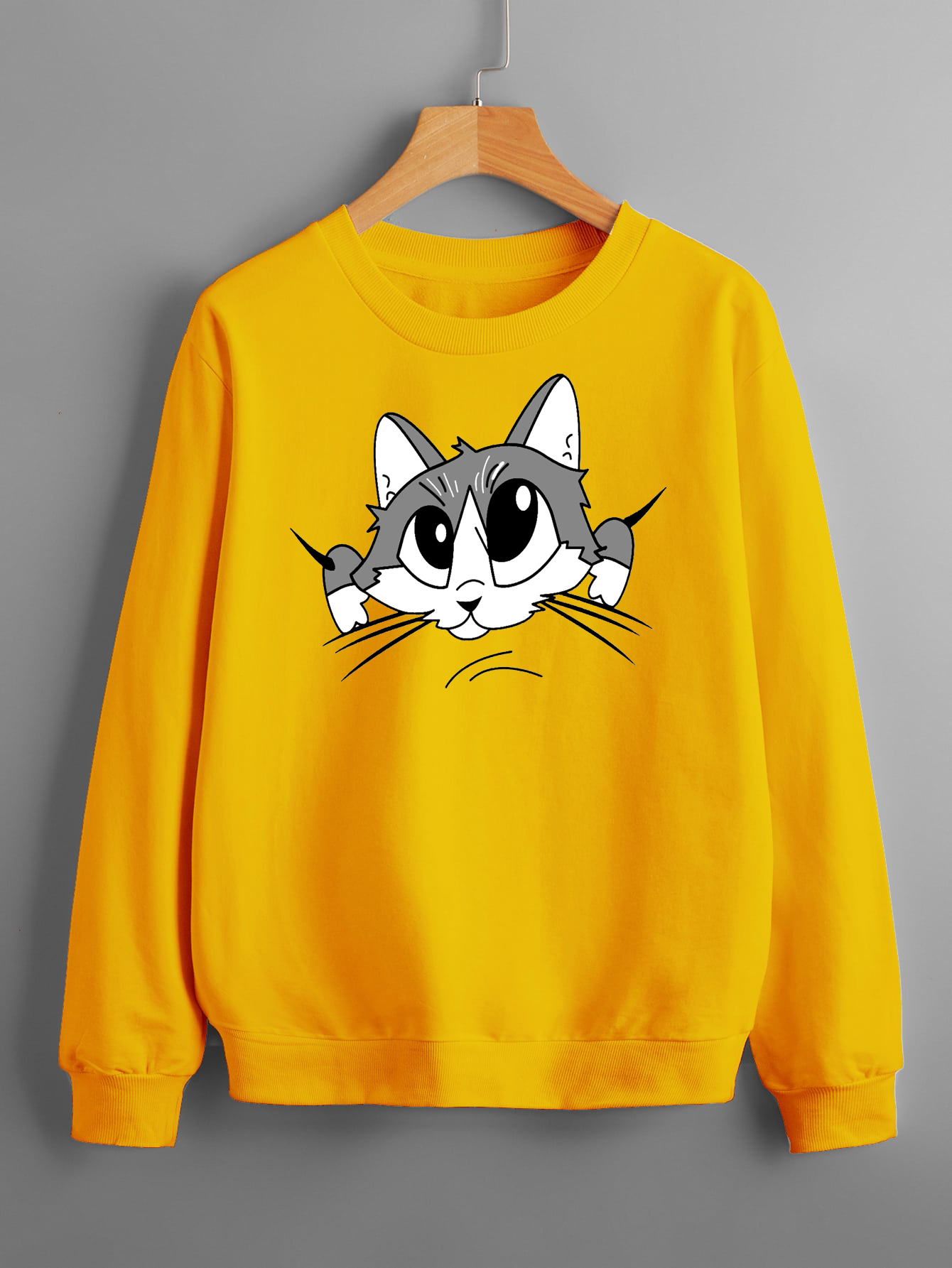 yellow cat sweater