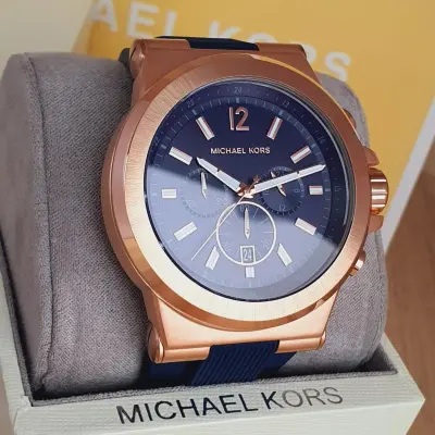 Michael Kors Men's Chronograph Silicone Strap Blue Dial 49mm Watch MK8295 -  Royalwrist.pk