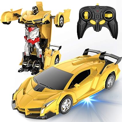 Remote Control Car, Transform Robot RC Cars for Kids Toys, 2.4Ghz 1:18 Scale Racing Car with One-Button Deformation, 360°Drifting, Christmas Birthday Gifts for Boys Girls - W10900