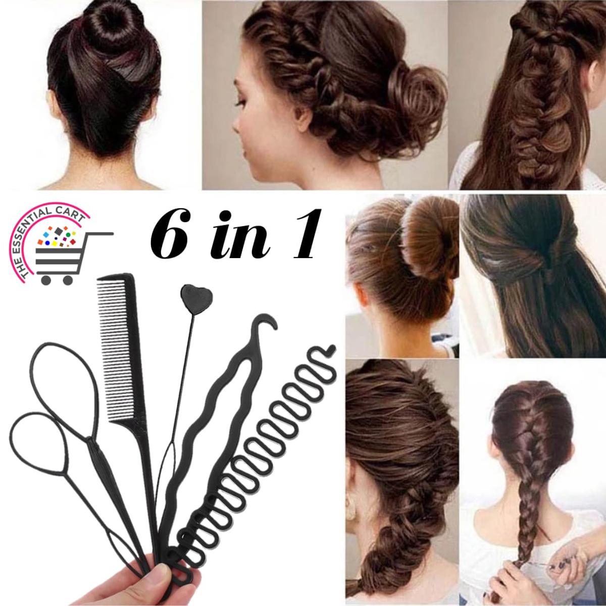 6 in 1Hair Styling Tools Hair Accessories , Hair Accessories for Girls , Hair care kit, hair care products , Hair bands for Girls, Hair Accessories for Girls, Hair accessories, Hair Bands for Girls, Hair band, Hair straightener, Hair styler (Set Of 6 Pcs)
