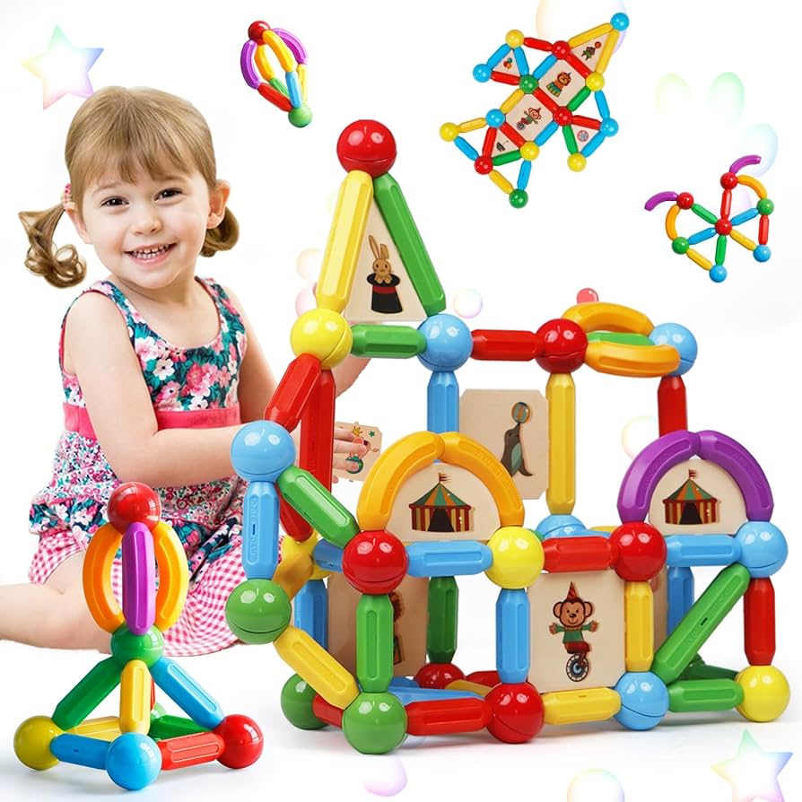 Magnetic Blocks Set Toy for Kids - Magnetic Building Blocks Montessori Kids Toys For Children Early Education Magnetic Building Sticks Kit