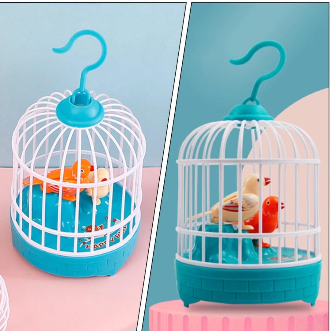 Interactive Singing Birds Cage with Voice Control Light & Sounds, Educational Electronic Pet Toy for Kids, New - Multicolor