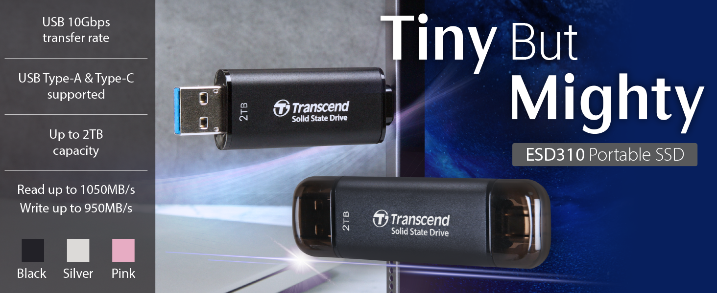 Transcend ESD310 2TB Type-C and USB 3.2 Portable SSD with Dual Connectors and Caps 14 ded01fbe1ca5f6bc56ec6eb7b372caf9