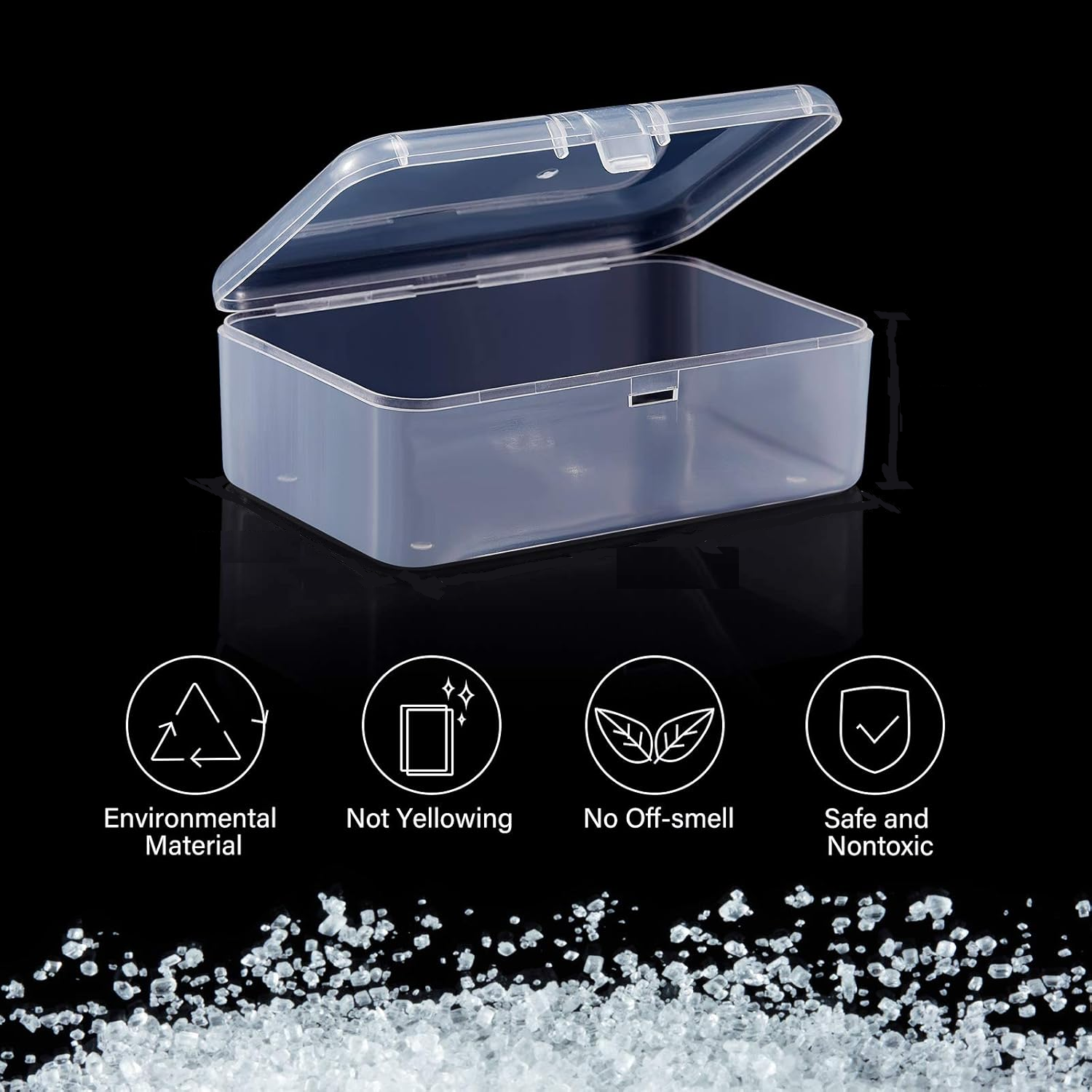 Embellet Small Plastic Jewelry Storage Box Transparent Flip Portable Pill Container Jewelry Holder Packaging Earrings Display Case