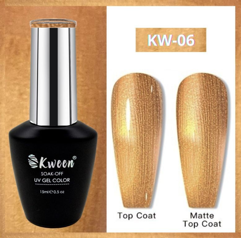 KWEEN Metallic Gold UV/LED Soak Off Gel Nail Polish For Manicure