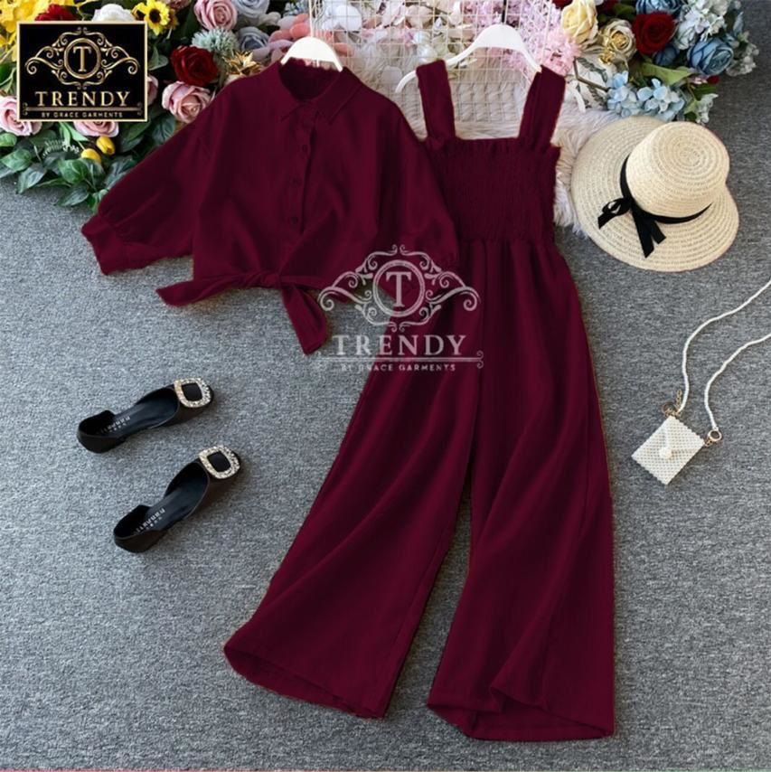 Most Demanding Design Stitched Stylish Western Wear Jumpsuit 2Pc Dress For Women and Girls