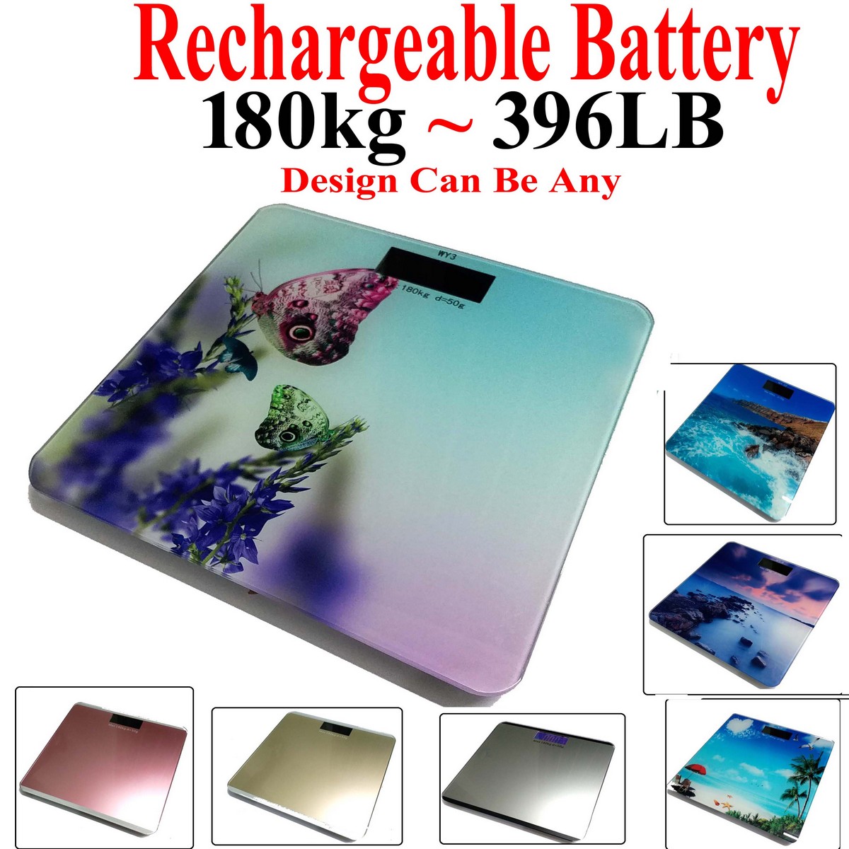 Imported Accurate Tempered Glass Electronic Digital Body Rechargeable