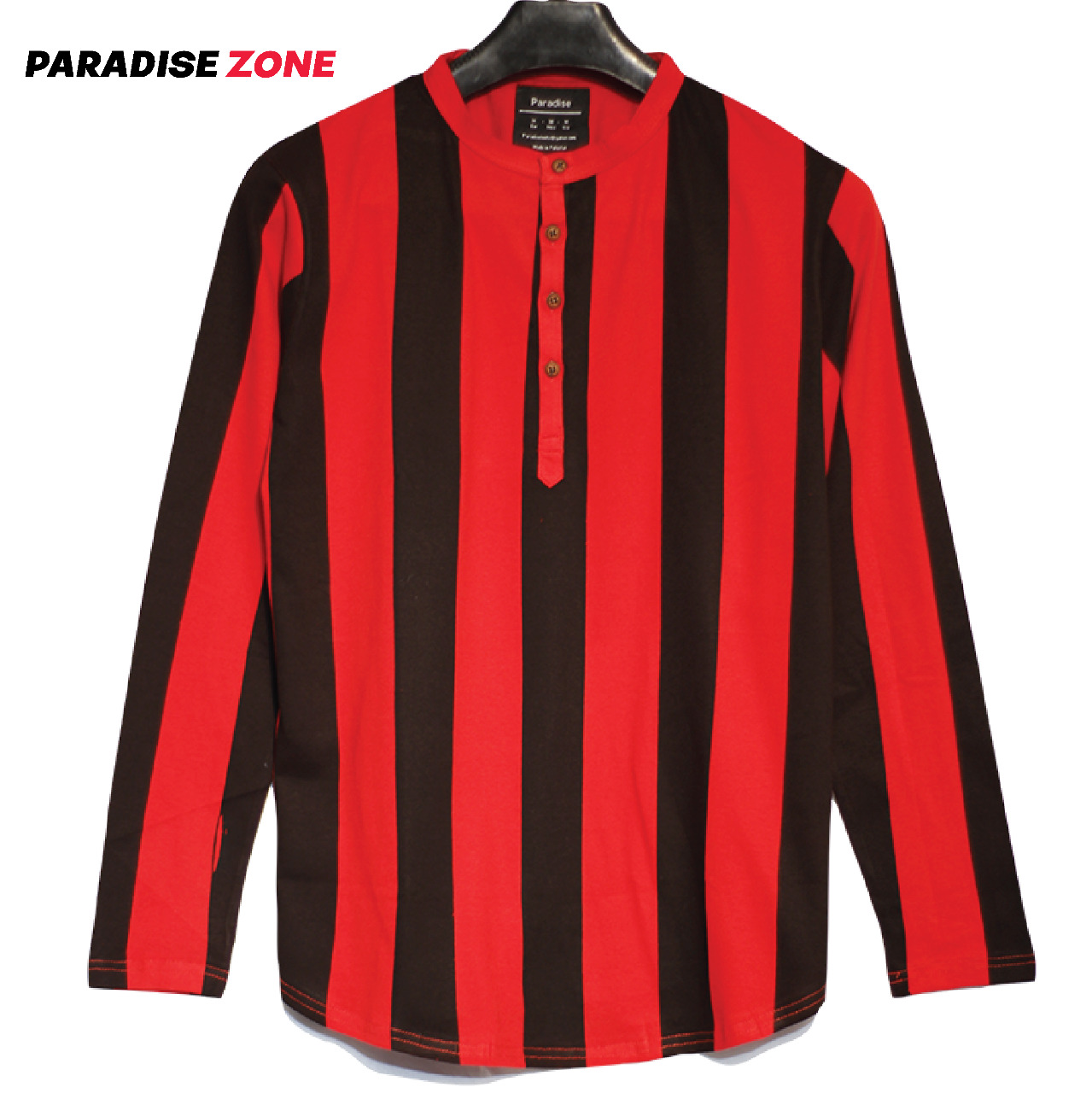 Paradise Zone New Long Sleeves Vertical Stripe Printed Tshirt For Men