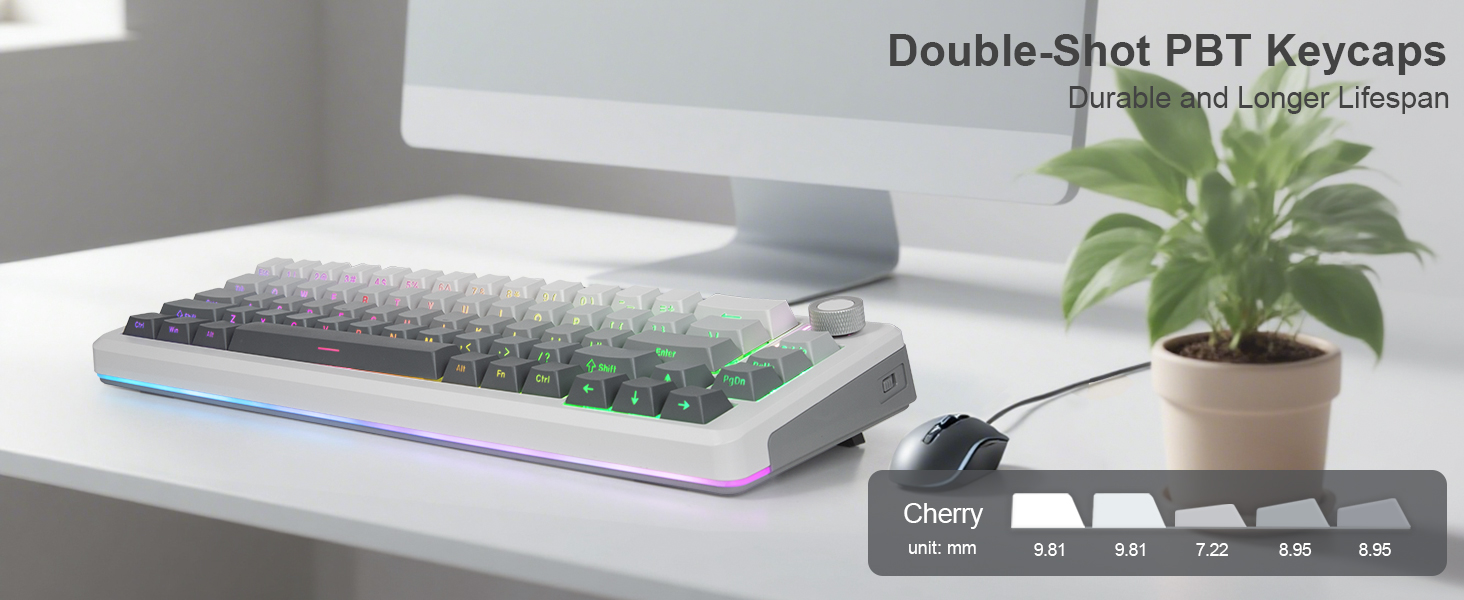 E-YOOSO Z-68 Tri-Mode Wireless 65% Mechanical Gaming Keyboard Gradient Gray RGB 68 Keys Hot Swappable Silver Wood Switches 30 def1afa50e8bcd1a39c5a69edb30162f