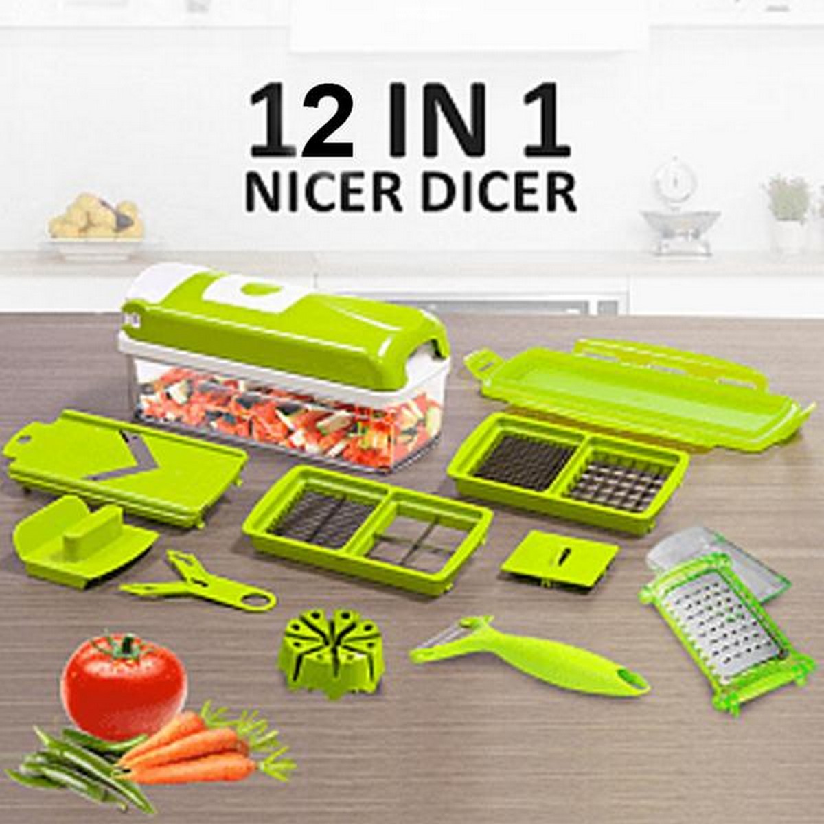 Speedy Chopper 12 Pieces Nicer Dicer Fruit & Vegetable Slicer All in One Kitchen: Buy Online at Best Prices in Pakistan | Daraz.pk