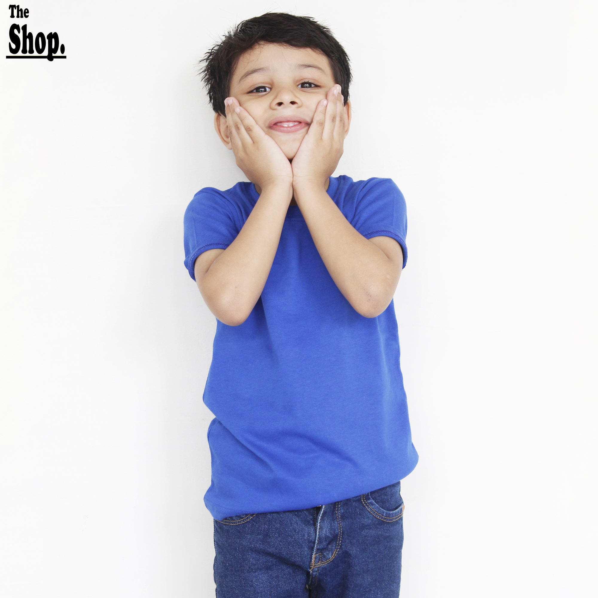 The Shop -  Royal Blue Kids Plain TShirt, Basic Round Neck Half Sleeves T Shirt For Boys & Girls, 1 Years To 14 Years - RB-BS1
