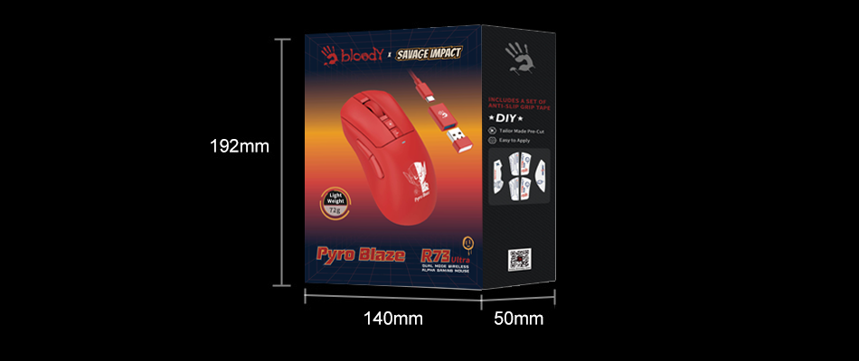 A4Tech Bloody R73 Ultra Pyro Blaze Dual Mode Wireless Gaming Mouse 2.4G Rechargeable 20000 CPI Resolution 24 df1bf9b7ae9b05c516e5f984006b8cbb