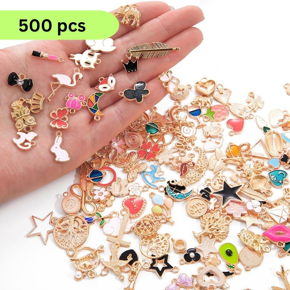 10/50 Pcs Mixed Enamel Charms – Daisy, Sakura, Heart & Star Pendants | DIY Jewelry Making Accessories for Bracelets, Earrings, Necklaces & Crafts By SAMS Arts and Craft