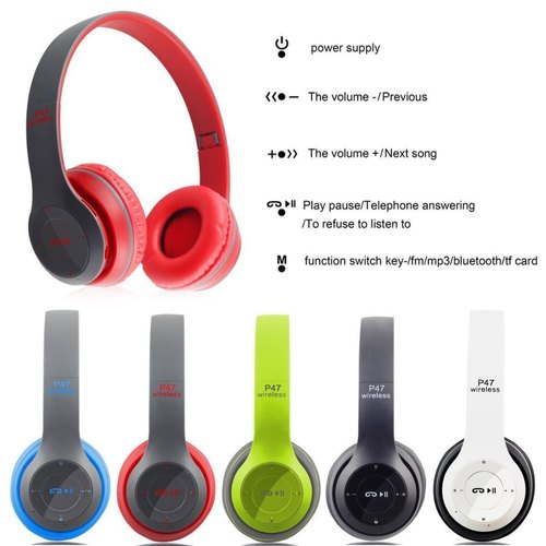 Special Edition P47 Headphone with Pop Window Over The Ear Wireless Bluetooth Headphone Support Sd Card use