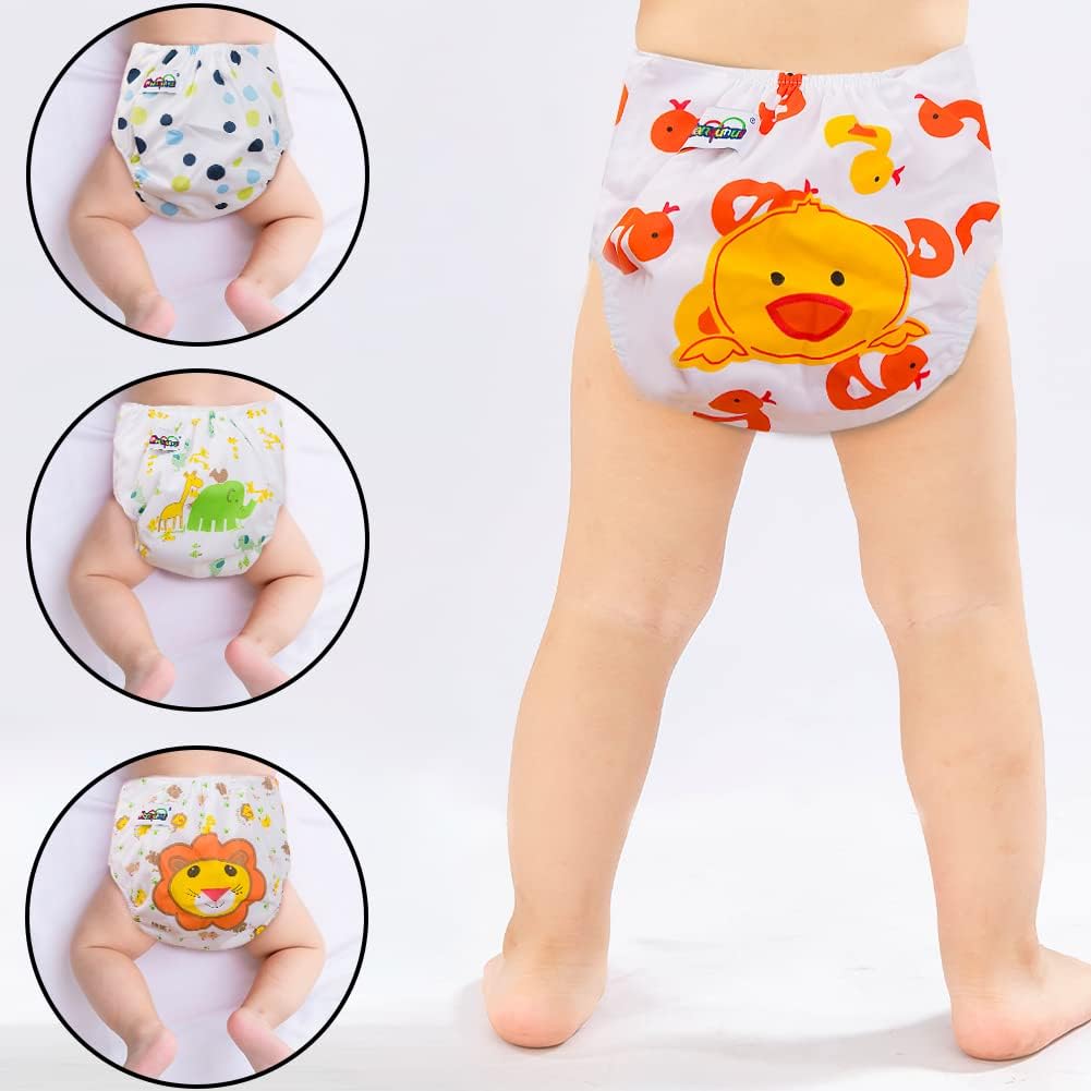 6 Layer Baby Cloth Diaper Reusable Washable Cotton Waterproof Nappy Training Pants Adjustable 0-18KG (Random Colors)