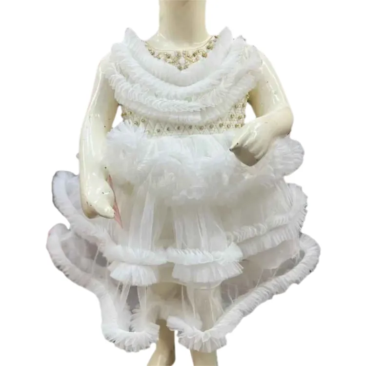 White frill frock on sale for baby girl