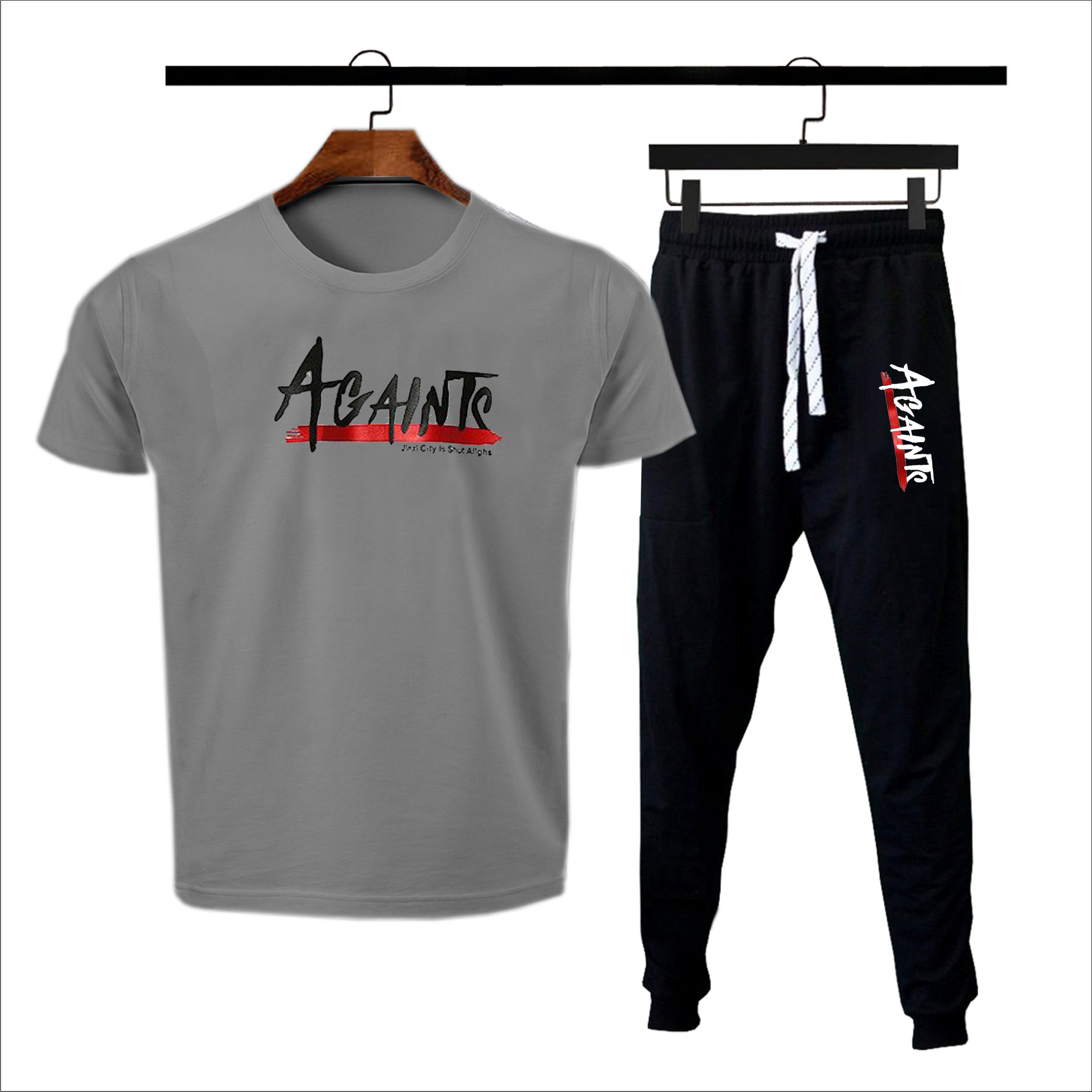 Againtr Printed Summer Tracksuit Trouser & T Shirt For Men