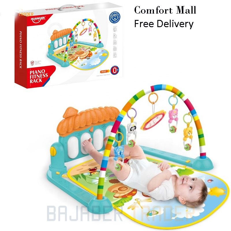 Imported Quality Baby Mat 3 in 1 Large Size   Baby Gym Play Mat  Play Mat for Kids  Play Gym for Babies  Indoor Games for Kids  Baby Play Mat with Hanging Toys  Piano Fitness Rack  Baby Gym  Play Mat  Play Mat for Baby**