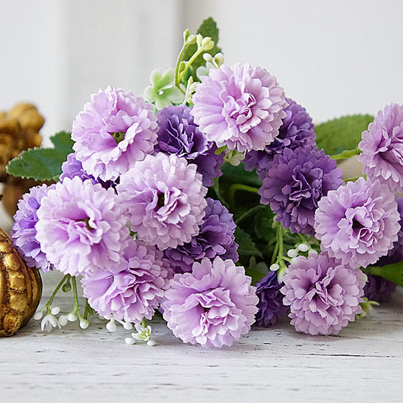 Artificial Lilac Silk Flowers Head Plant Bouquets Party Wedding Home Decor Purple