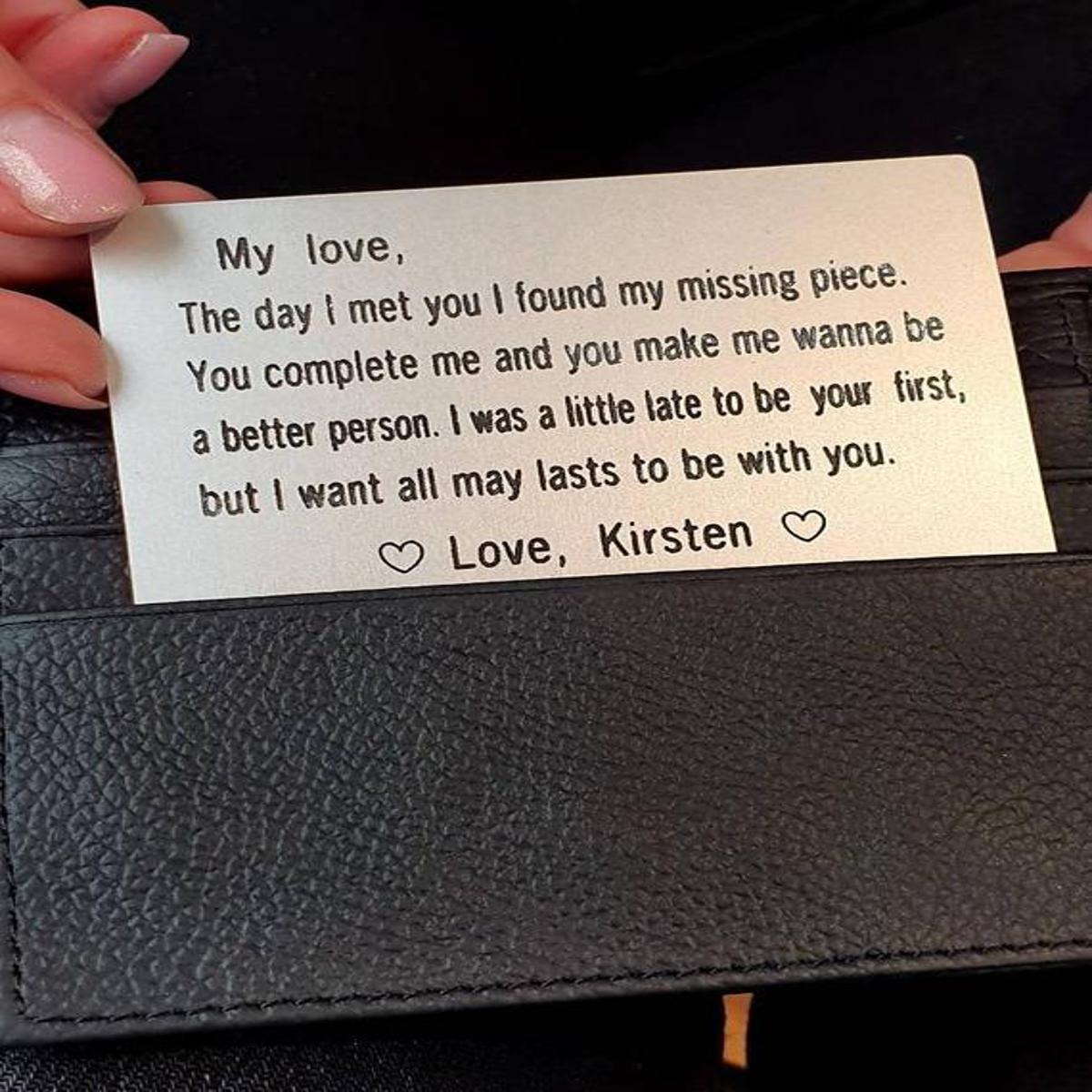 Metal Wallet Card Gift for your Husband Wife Love