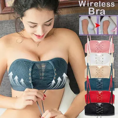 underwear for women Women Solid Lace Strapless Stealth Bra Wire